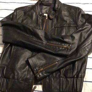 Gap genuine leather jacket. Size small.